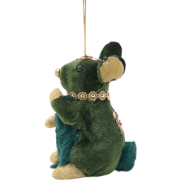 The Christmas Gift Co Green Velvet Rabbit Hanging Decoration - Size: 20 x 9 x 9cm - The Christmas Gift Co. - Wilko - thumbnail 3