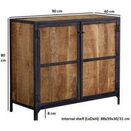 Brooklyn Akos 2 Door Wooden Sideboard - Brown - Wilko - thumbnail 6