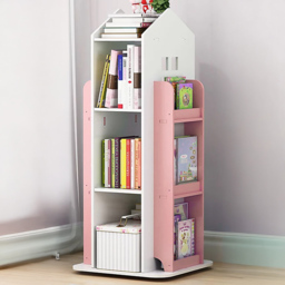 H&O Direct Pink Rotating House Frame Bookshelf - White - Wilko - thumbnail 1