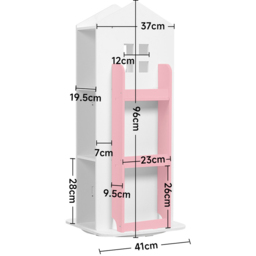H&O Direct Pink Rotating House Frame Bookshelf - White - Wilko - thumbnail 5