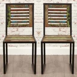 Baumhaus Urban Chic Set of 2 Dining Chair - Multi - Wilko - thumbnail 1