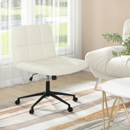 Costway Beige PU Leather Upholstered Office Chair - Size: 67 x 57 x 34cm - Cream - Wilko - thumbnail 4