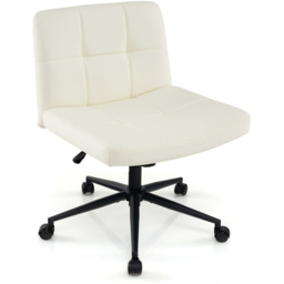 Costway Beige PU Leather Upholstered Office Chair - Size: 67 x 57 x 34cm - Cream - Wilko - thumbnail 3