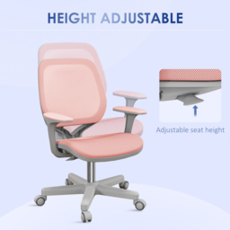 Portland Pink Swivel Office Chair with Security Wheels - Size: 94.5 x 48 x 55cm - Wilko - thumbnail 7
