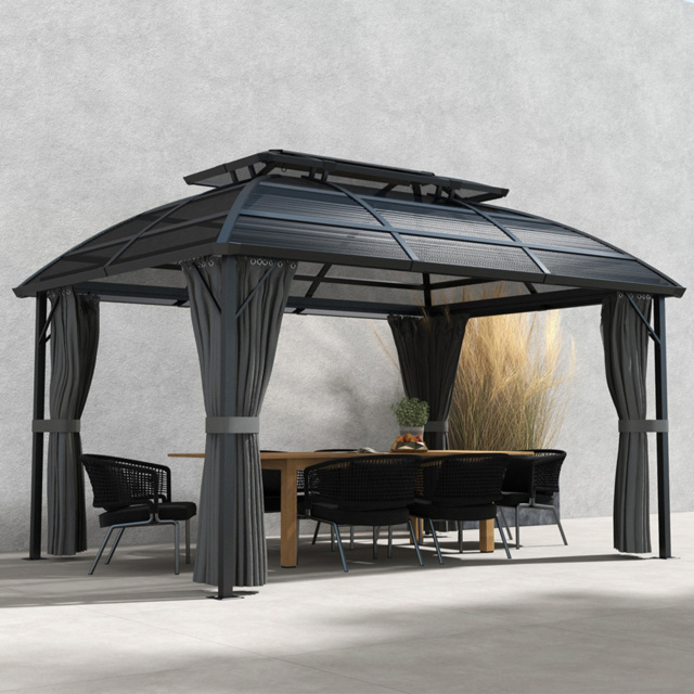 Outsunny 4 x 3m Black Aluminium Gazebo - Size: 224.5 x 38.5 x 16.5cm - Wilko - image 1