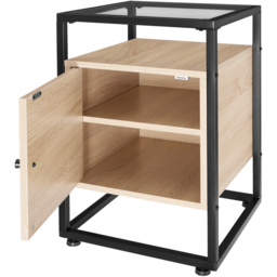 tectake Dudley 3 Shelf Light Wood Oak Sonoma Nightstand - Size: Single Door - Brown - Wilko - thumbnail 5