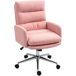 Portland Pink Upholstered Height Adjustable Office Desk Chair - Size: 99 x 58 x 67cm - Wilko - thumbnail 3