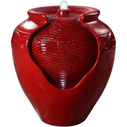 Teamson Home Red Glazed Pot Floor LED Light Outdoor Fountain - Size: 43.0 x 39.0 x 39.0cm - Wilko - thumbnail 1