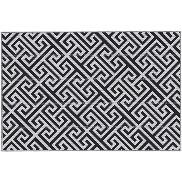 Outsunny Black and White Reversible Outdoor Rug 182 x 274cm - Size: 182 x 274 x 0.3cm - Wilko - image 1