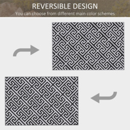 Outsunny Black and White Reversible Outdoor Rug 182 x 274cm - Size: 182 x 274 x 0.3cm - Wilko - thumbnail 7
