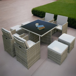 RayGar Hera 8 Seater Rattan Garden Lounge Set - Grey - Wilko - thumbnail 1