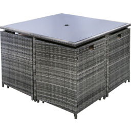 RayGar Hera 8 Seater Rattan Garden Lounge Set - Grey - Wilko - thumbnail 4