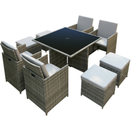RayGar Hera 8 Seater Rattan Garden Lounge Set - Grey - Wilko - thumbnail 3
