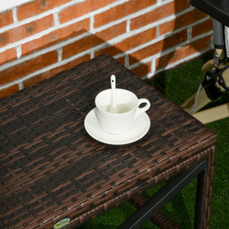 Outsunny PE Rattan Plastic Board Garden Coffee Table - Size: 43 x 80 x 40cm - Mixed Brown - Wilko - thumbnail 4