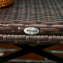 Outsunny PE Rattan Plastic Board Garden Coffee Table - Size: 43 x 80 x 40cm - Mixed Brown - Wilko - thumbnail 5