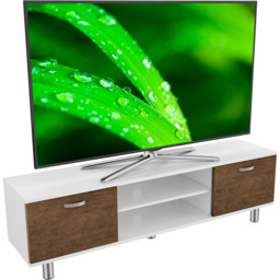 AVF Omaha 2 Door 2 Shelf Walnut and White TV Unit - Brown - AVF Group Ltd - Wilko - thumbnail 5