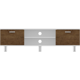 AVF Omaha 2 Door 2 Shelf Walnut and White TV Unit - Brown - AVF Group Ltd - Wilko - thumbnail 4