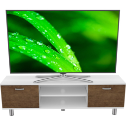 AVF Omaha 2 Door 2 Shelf Walnut and White TV Unit - Brown - AVF Group Ltd - Wilko - thumbnail 6