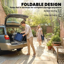 Outsunny Set of 2 Navy Blue Foldable Garden Chairs with High Back and Armrests - Wilko - thumbnail 7