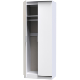 Crowndale Plymouth 2 Door White Tall Wardrobe Ready Assembled - Wilko - thumbnail 7