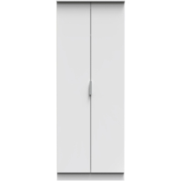 Crowndale Plymouth 2 Door White Tall Wardrobe Ready Assembled - Wilko - thumbnail 3