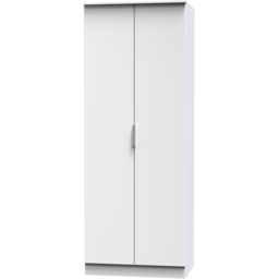 Crowndale Plymouth 2 Door White Tall Wardrobe Ready Assembled - Wilko - thumbnail 5