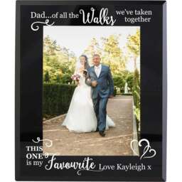Personalised Memento Personalised of All the Walks Wedding Black Glass Photo Frame 5 x 7 inch - Wilko