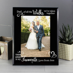 Personalised Memento Personalised of All the Walks Wedding Black Glass Photo Frame 5 x 7 inch - Wilko - thumbnail 4