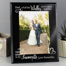 Personalised Memento Personalised of All the Walks Wedding Black Glass Photo Frame 5 x 7 inch - Wilko - thumbnail 3