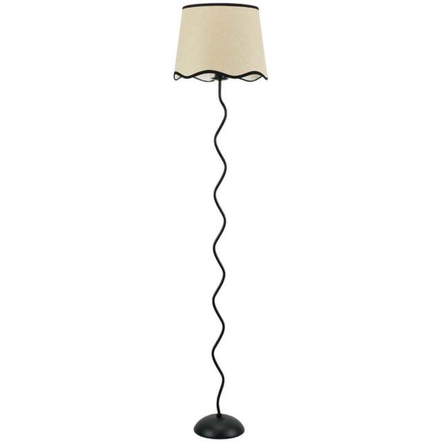 ValueLights Wiggle Scallop Black Edge Shade Black Metal LED Floor Lamp - Wilko - image 1