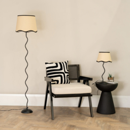 ValueLights Wiggle Scallop Black Edge Shade Black Metal LED Floor Lamp - Wilko - thumbnail 4