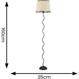 ValueLights Wiggle Scallop Black Edge Shade Black Metal LED Floor Lamp - Wilko - thumbnail 7