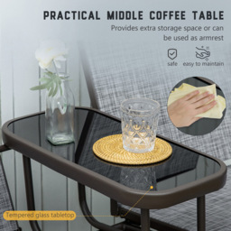 Outsunny 2 Seater Metal Rocking Bench Table - Grey - Wilko - thumbnail 5