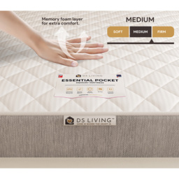 DS Living Contour King Size 800 Pocket Sprung Hybrid Memory Foam Mattress - White - Wilko - thumbnail 6