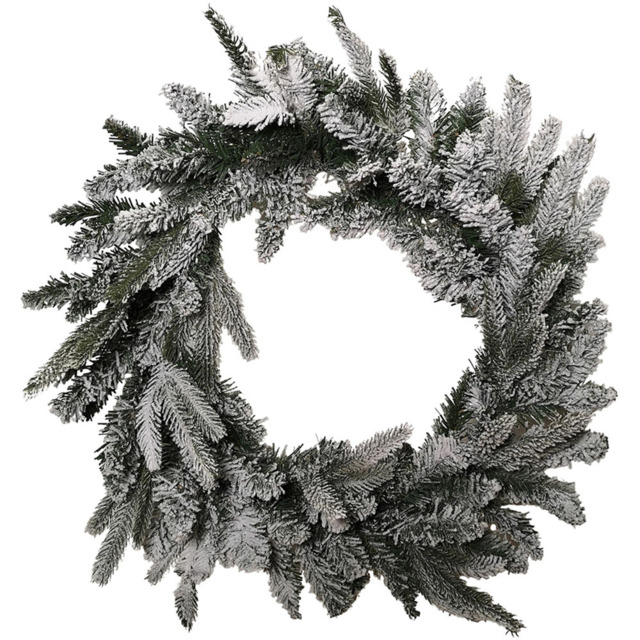 Samuel Alexander Snow Flocked Christmas Wreath Green 45cm - Size: 45 x 45 x 45cm - Wilko - image 1