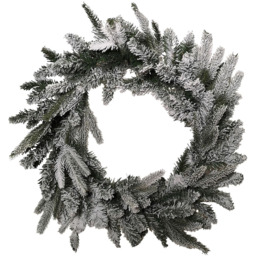 Samuel Alexander Snow Flocked Christmas Wreath Green 45cm - Size: 45 x 45 x 45cm - Wilko