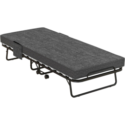 Portland Single Dark Grey Folding Bed with Mattress and Wheels - Wilko - thumbnail 3