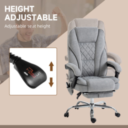 Vinsetto Grey Heated Reclining Massage Office Chair - Size: 119 x 67 x 72cm - Wilko - thumbnail 6