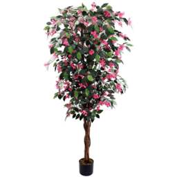 Leaf Pink Flower Bougainvillaea Artificial Tree in Pot 6ft - Size: 180 x 60 x 60cm - Wilko - thumbnail 1