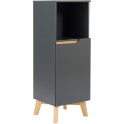 Home Source Florence Single Door Single Shelf Grey Bathroom Floor Cabinet - Size: 86 x 30 x 30cm - Wilko - thumbnail 3