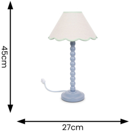 ValueLights Bobbins Green Scallop Shade Powder Blue LED Table Lamp - Size: 45 x 27 x 27cm - Wilko - thumbnail 7