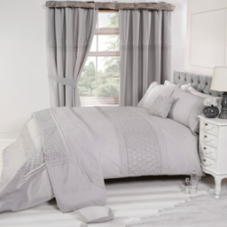 Rapport Home Everdean Super King Silver Duvet Set - Cream - Wilko