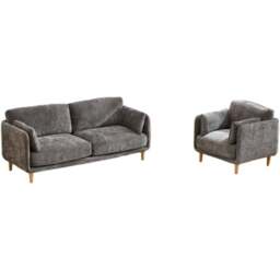 Furniture One 4 Seater Luxury Mid Century Sofa Set - Grey - Wilko - thumbnail 3