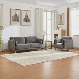 Furniture One 4 Seater Luxury Mid Century Sofa Set - Grey - Wilko - thumbnail 7
