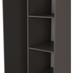 Crowndale Hong Kong 5 Shelf Slatt Effect and Graphite Tall Open Wardrobe Ready Assembled - Size: 197 x 77 x 53cm - Slatt Effect & Graphite - Wilko - thumbnail 6