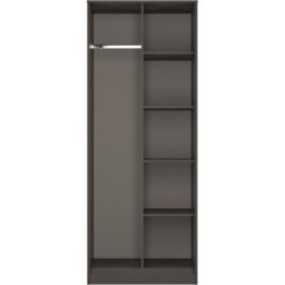 Crowndale Hong Kong 5 Shelf Slatt Effect and Graphite Tall Open Wardrobe Ready Assembled - Size: 197 x 77 x 53cm - Slatt Effect & Graphite - Wilko - thumbnail 3