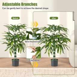 Costway Plastic Nursery Pot Artificial Bamboo Tree Set of 2 - Size: 15 x 12.5 x 100cm - Green - Wilko - thumbnail 6