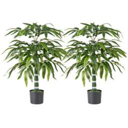 Costway Plastic Nursery Pot Artificial Bamboo Tree Set of 2 - Size: 15 x 12.5 x 100cm - Green - Wilko - thumbnail 1
