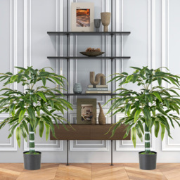 Costway Plastic Nursery Pot Artificial Bamboo Tree Set of 2 - Size: 15 x 12.5 x 100cm - Green - Wilko - thumbnail 3