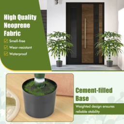 Costway Plastic Nursery Pot Artificial Bamboo Tree Set of 2 - Size: 15 x 12.5 x 100cm - Green - Wilko - thumbnail 7